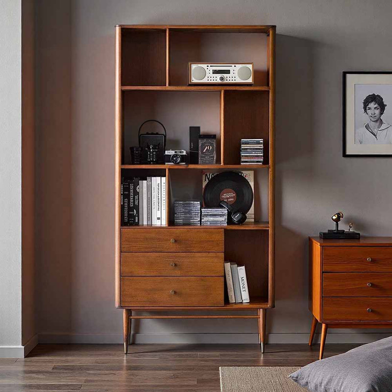 Bibliothèque sur pied de style européen, (4 tablettes) H 72,2 po x l 35,43 po x P 13,78 po