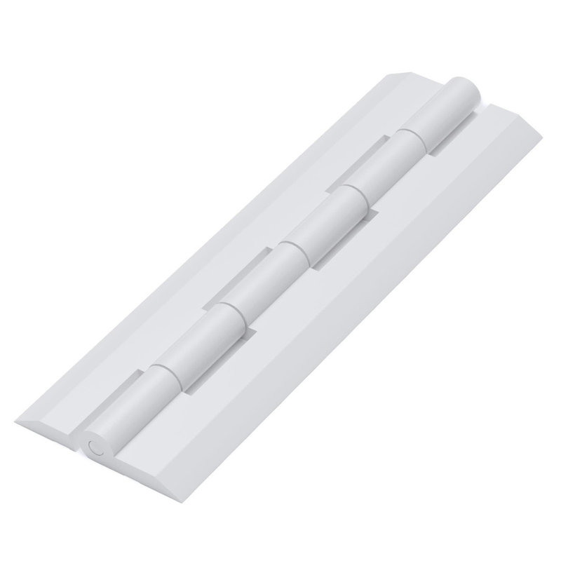 3x White Acrylic Piano Hinges 150 mm, Continuous Plastic Hinges