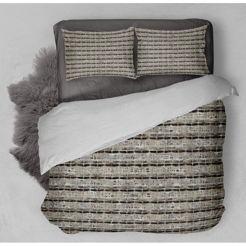 Polyester Twill Striped Duvet Cover, King Duvet Cover + 2 King Pillowcases