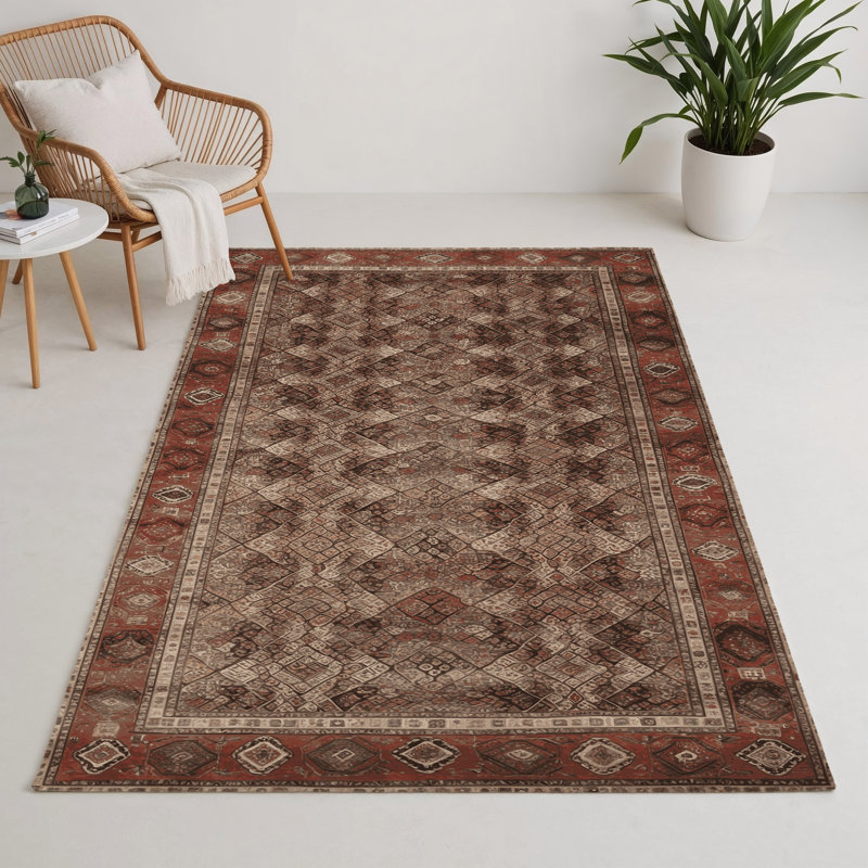 Tapis d'intérieur et d'extérieur brun Persian, Rectangle 9 pi x 12 pi