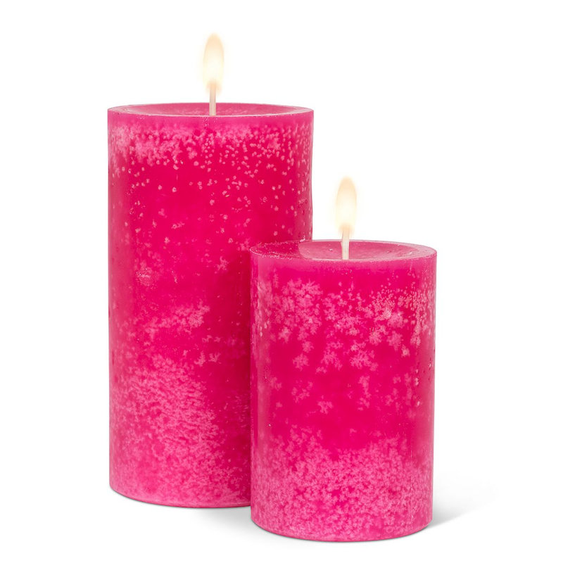 Bougie sans parfum, H 3,5 po x l 2,5 po x P 2,5 po, Rose