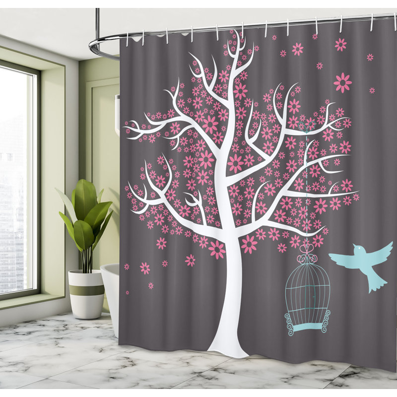 Shower Curtain with Hooks Included, 75"H x 69"W