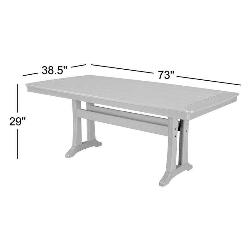 Table de salle à manger à tréteaux nautiques 38 po x 73 po, Vert