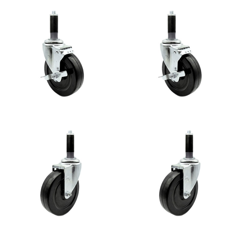 4-Piece Hard Rubber Caster Set