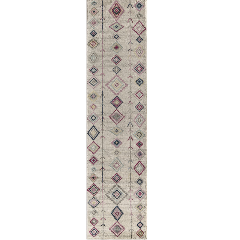 Tapis tribal autochtone ivoire Aston, Tapis de couloir 2 pi x 8 pi