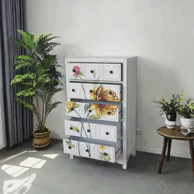Classic vintage painted five-drawer accent chest