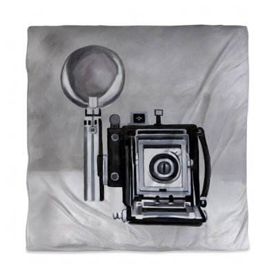 Gray Duvet Cover - Antique Camera Design | Bedroom Decor