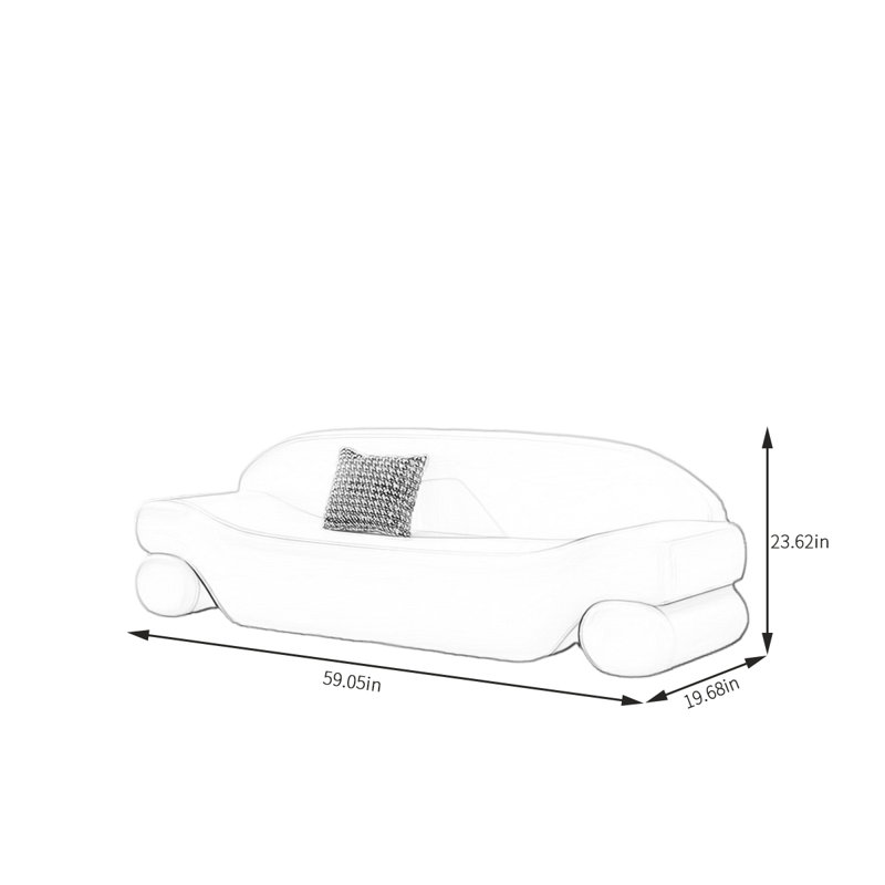 Canapé Damarria, Brun, H 23,62 po x l 59,05 po x P 19,68 po