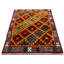 Tapis unique en laine noué à la main des années 1960 de 2 pi 7 po x 4 pi 1 po rouge / orange / bleu / jaune