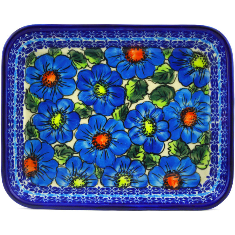 Plat de cuisson rectangulaire en pierres et céramiques polmedia 1,32 qt. Bold Poppies