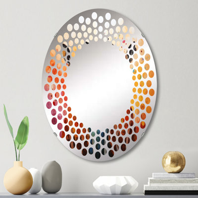 Miroir mural coloré à pois kangourou Spirit IV - MIR114384-Ovale