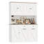 70.9" Kitchen Pantry Cabinet With Microwave Shelf & Push-Pull Trash Can Cabinet, Dog Proof Trash Can Cabinet-944438814
