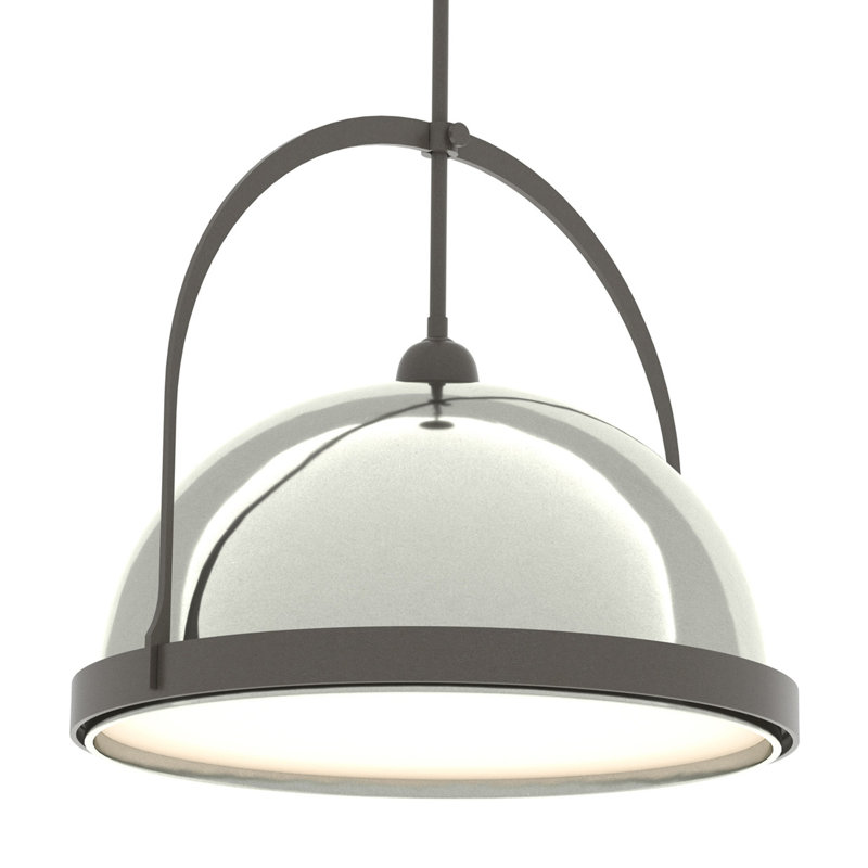 Atlas 1 - Light Single Dome Pendant, Sterling, 22.3" - 67.3", Dark Smoke