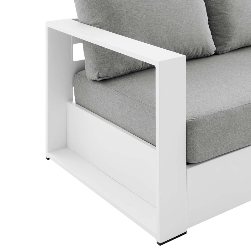  Canapé d'extérieur en aluminium thermolaqué Tahoe, Gris, Blanc