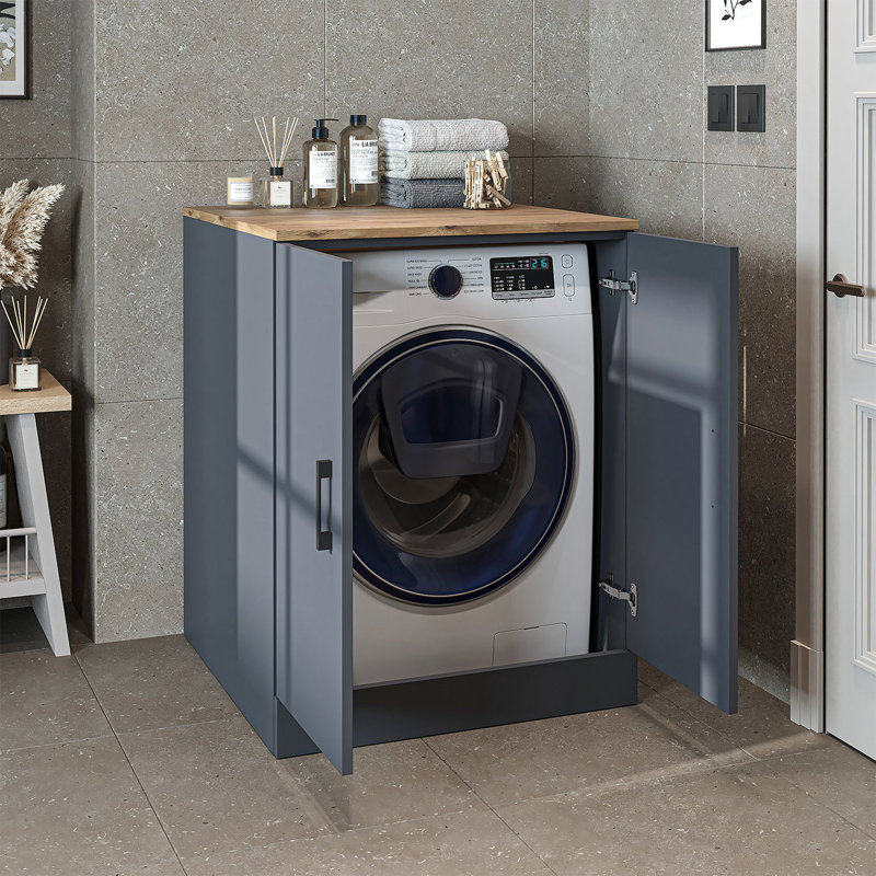 Manufactured Wood Laundry Room Organiser, Anthracite/Oak