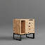 Hazer 2-Drawer Nightstand with Shelf, Metal Legs-1226016613