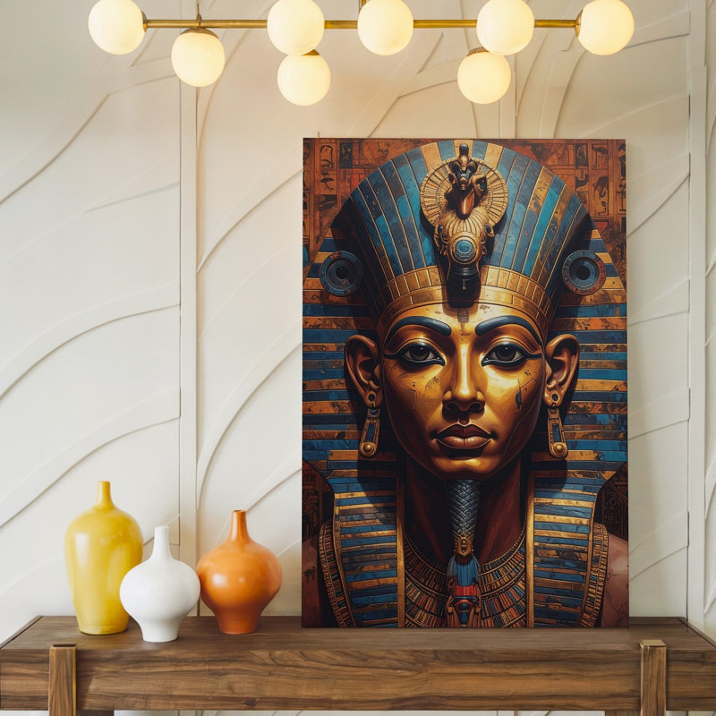 Art mural stylisé égyptien Canvasmodern, H 9 po x l 12 po
