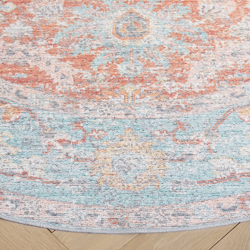 Nysire Machine Washable Performance Oriental Rug, Round 6'