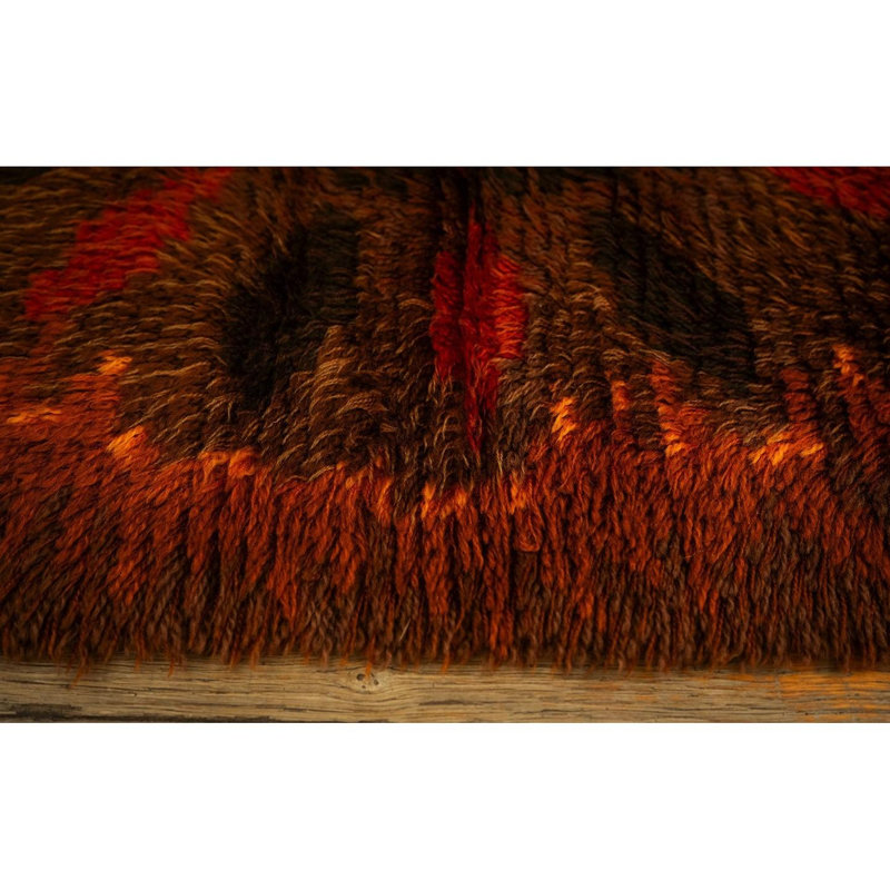 Tapis brun en laine des années 1950