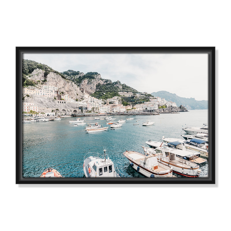 Imprimé Amalfi , Toile avec cadre, L 19,5 po x H 13,5 po, Cadre flottant noir