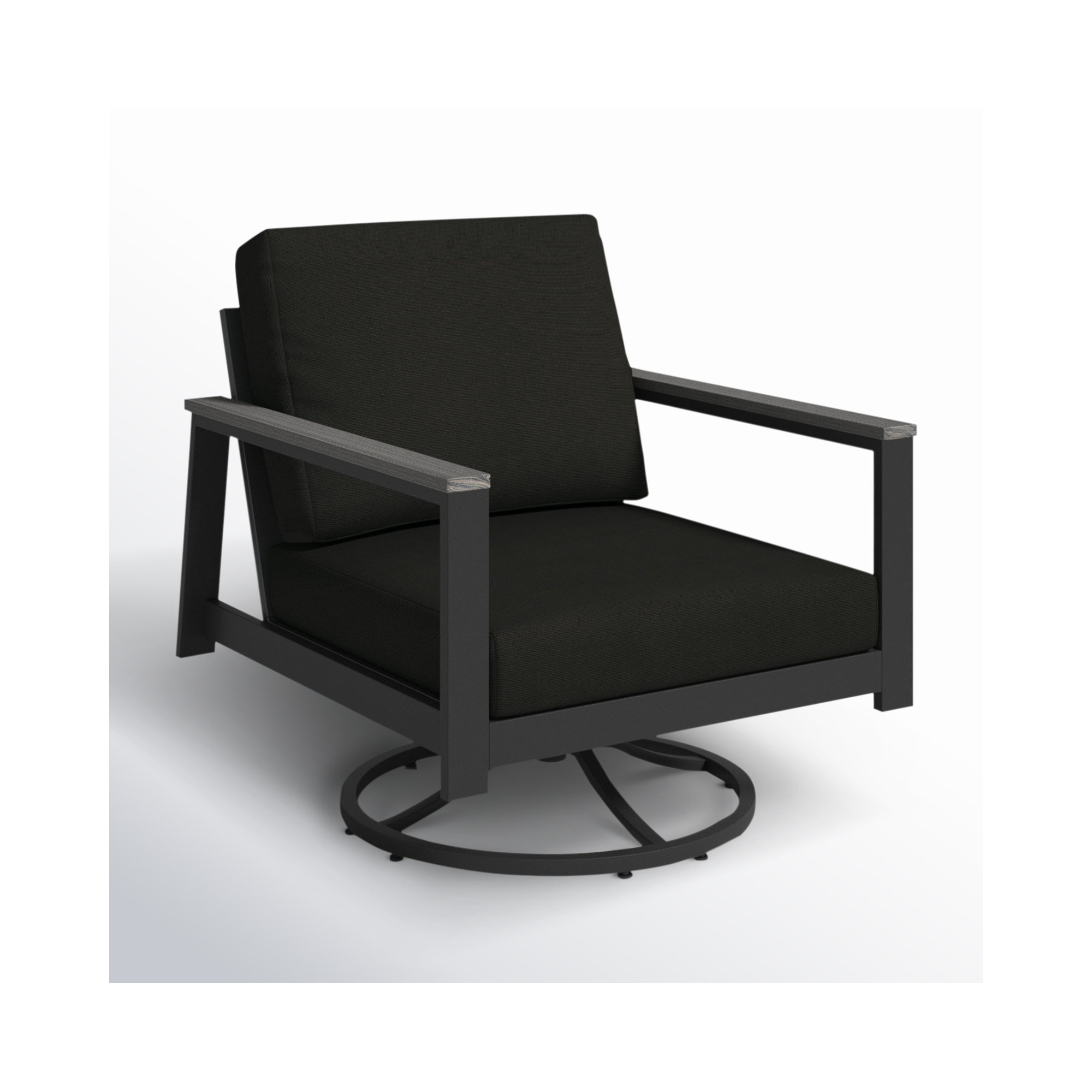 Townsend Outdoor Rocking Metal Chair with Cushions, Canvas Black Sunbrella® Canvas