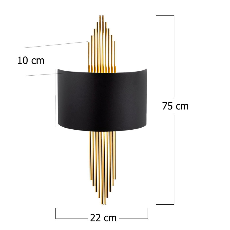Sybilla Up & Downlight, Black/Gold