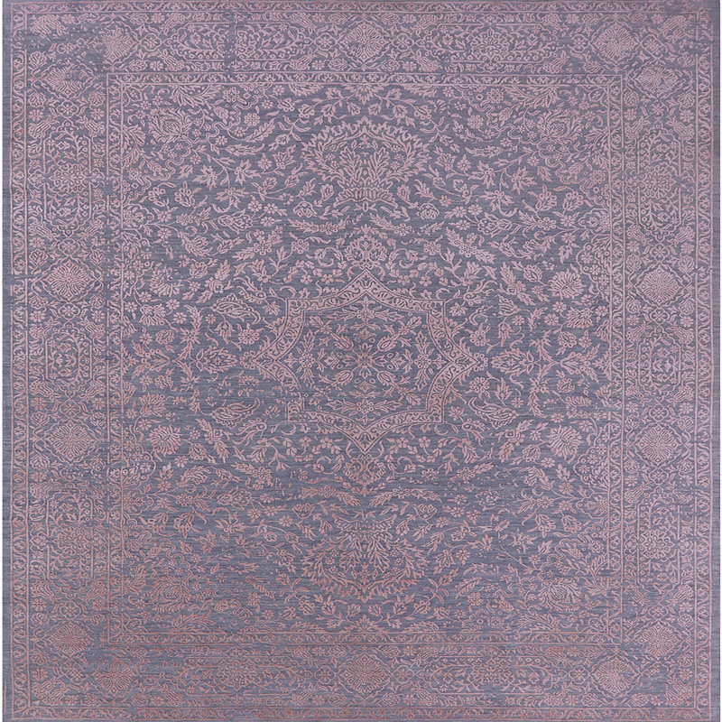 Tapis oriental rouge Shelba, Carré 6 pi