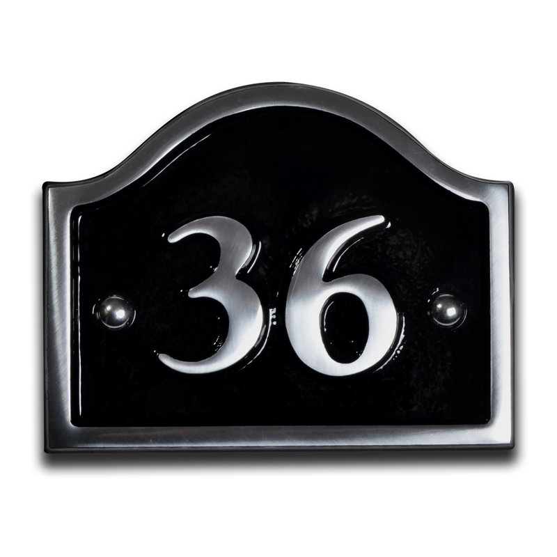 Jaclynn 11.5cm H Reflective Metal House Number, 36