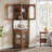 78” Rustic Corner Bookshelf Bookcase With Doors, Corner Display Cabinets With Led Light