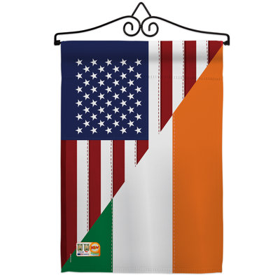 Ensemble de drapeaux décoratifs en polyester à 2 faces american irish friendship impressions