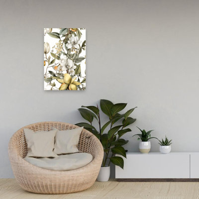 Elegant Magnolia Blooms Delicate Elegant Organic Magnolia Flower Fruit Wall Art