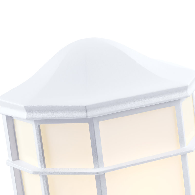 2-Pack 1-Light 10-in H Matte White Hardwired Outdoor Wall Light