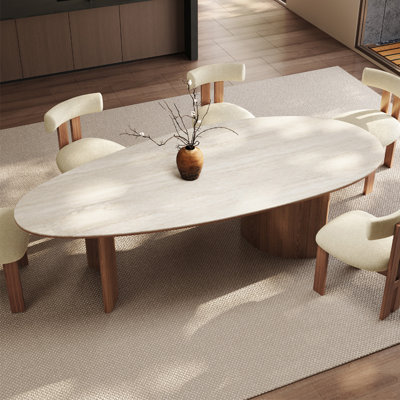 French Fashion Simple Dining Table Solid Wood Base Dining Table