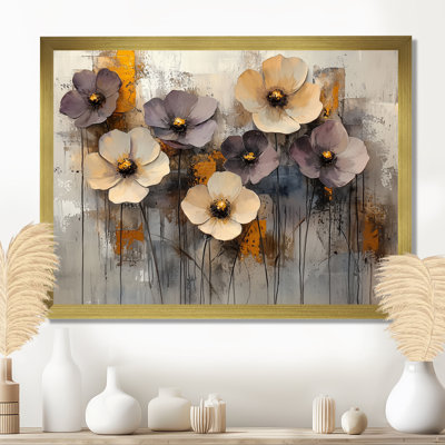 Imronbek Golden Zinnias fleurs sauvage beauté dépliée V - Zinnias Wall Art Decor