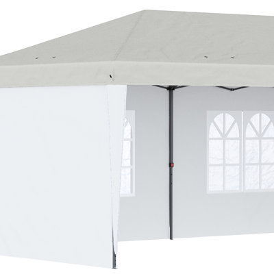 10' X 20' Pop Up Canopy Tent With 4 Sidewalls - Heavy Duty For Outdoor Relaxations, Garden, Patio Fast Setup Carry Bag Recreation, Quick Blocking Included