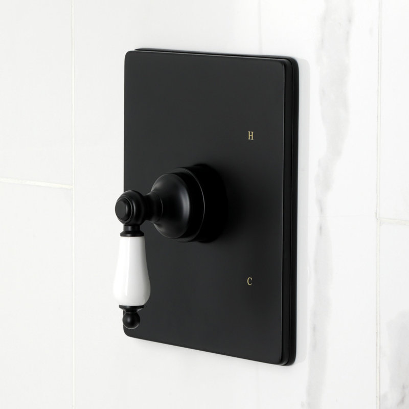 Kingston Brass Single-Handle Pressure Balanced Tub And Shower Faucet, Matte Black