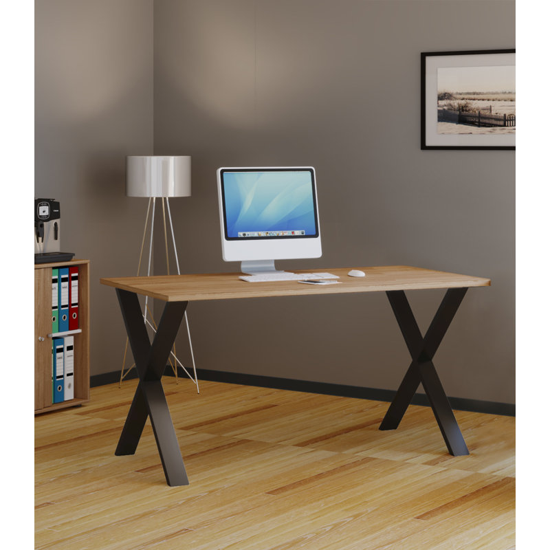 Randalle Writing Desk, Brown / Black, 76cm H x 110cm W x 80cm D