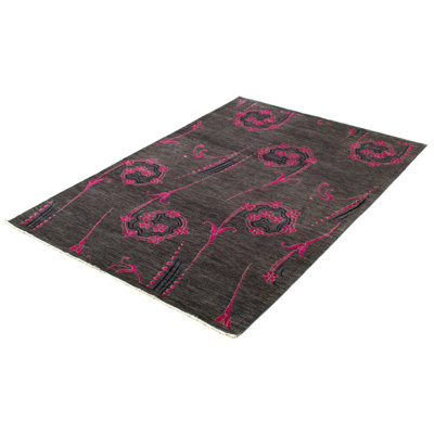 Noué à la main gris foncé de conception unique 6 pi x 9 Tapis décoratif pi New Age 18/20 Pak Finest