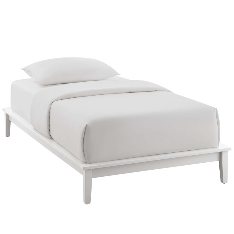 Structure de lit en bois Modway Lodge, Blanc, Simple