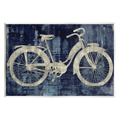 " Rustic Bicycle Brushed Silhouette " Graphic Art Print