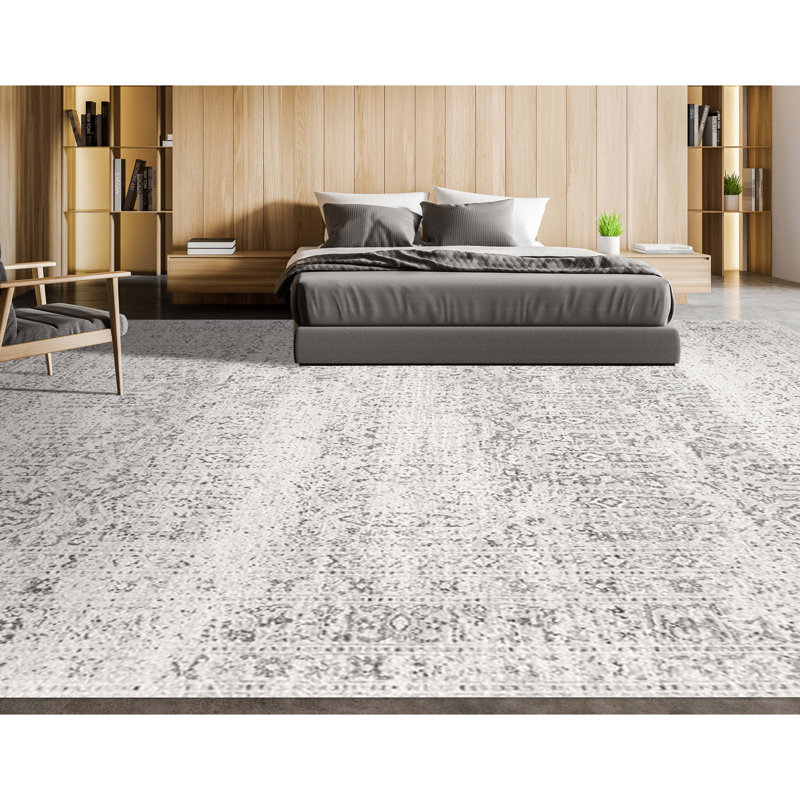Handwoven Wool Moroccan Area Rug in Light Gray, Rectangle 8' x 10'
