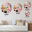 Horloge murale rose et grise en métal II-93382209