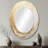 Gold And White Soft Wave Vortex - Modern Oval Wall Mirror-521464523
