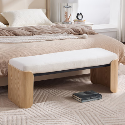 Banc rembourré en bois massif