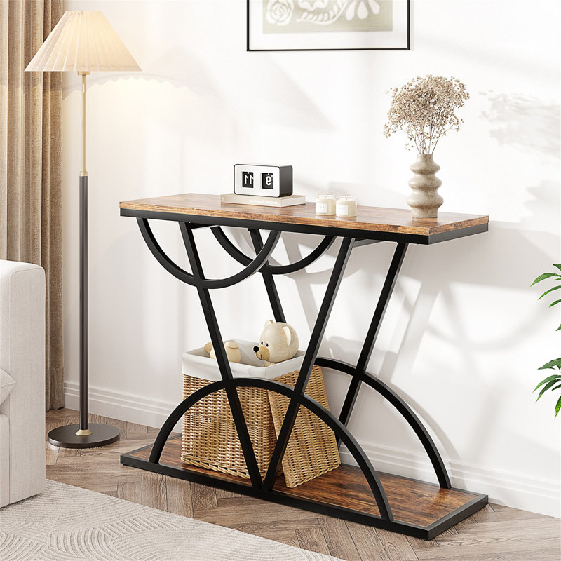 Vividwood 43" Console Table For Entryway, Brown