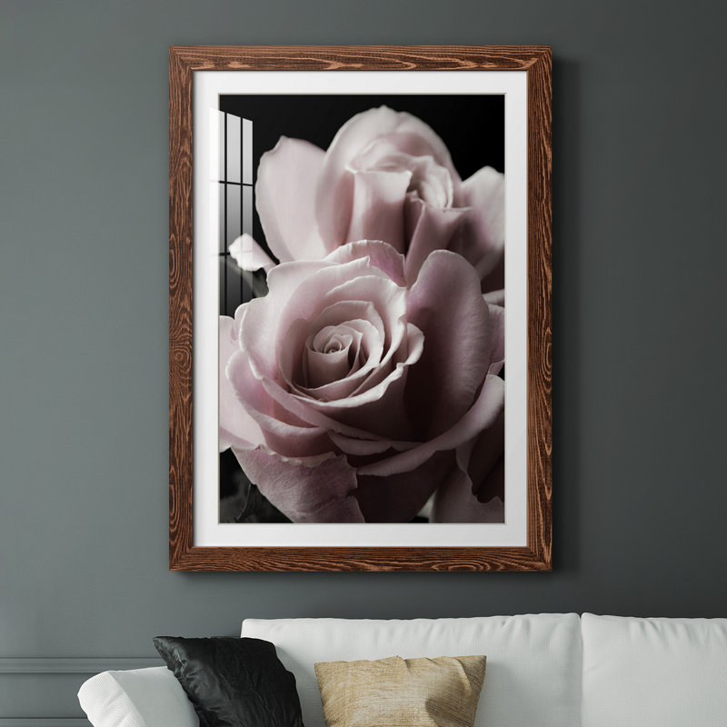 Rose noire II - photographie, H 20 po x l 17 po x P 1,5 po, Papier avec cadre érable