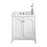 Queen 30" Sink Carrara Quartz Countertop Bath Vanity with Faucet
