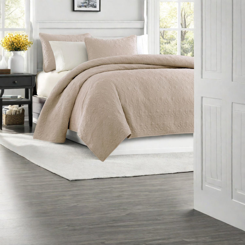 Ensemble de literie réversible en coton de style kaki pour chambre à coucher confortable