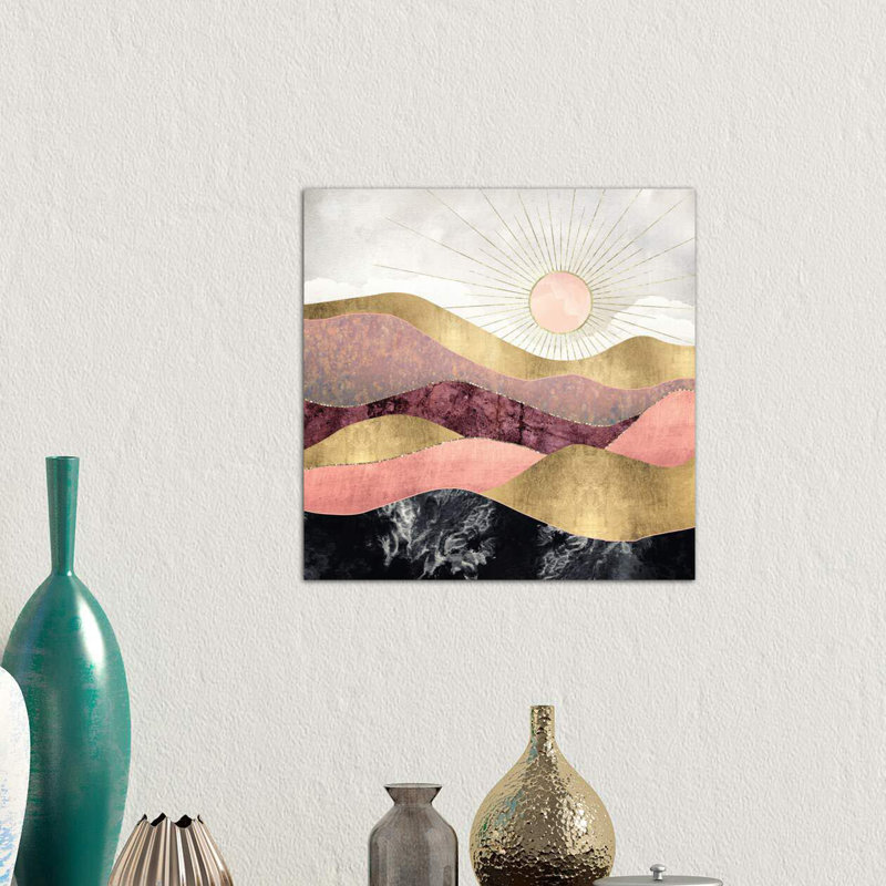 « rosé sun » par spacefrog designs-print, H 48 po x l 48 po x P 1,5 po, Toile tendue