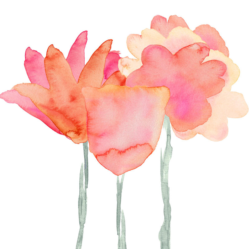 «Sage Green and Pink», H 14 po x l 11 po